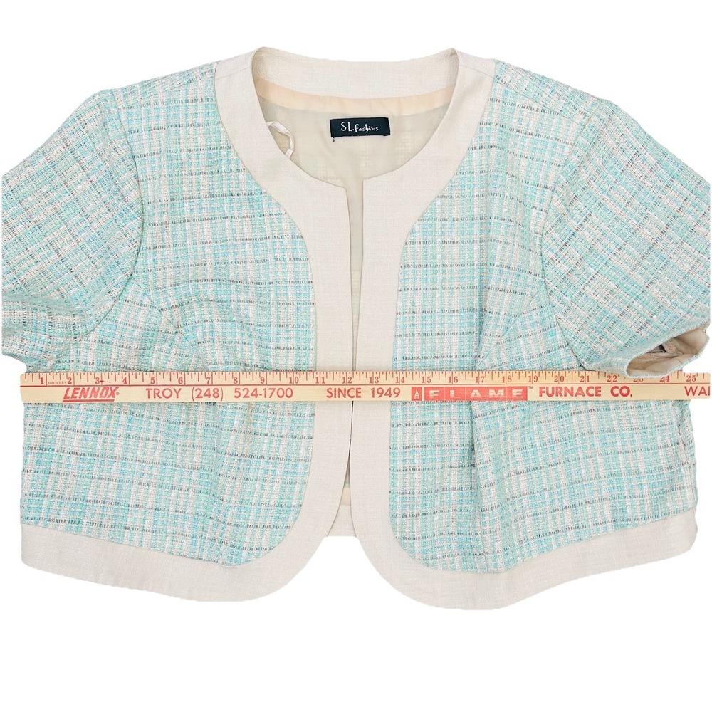 SL Fashions 2 Pc Tweed Jacket Dress Set 24W Pastel Boucle Mother Bride Church - Picture 12 of 16